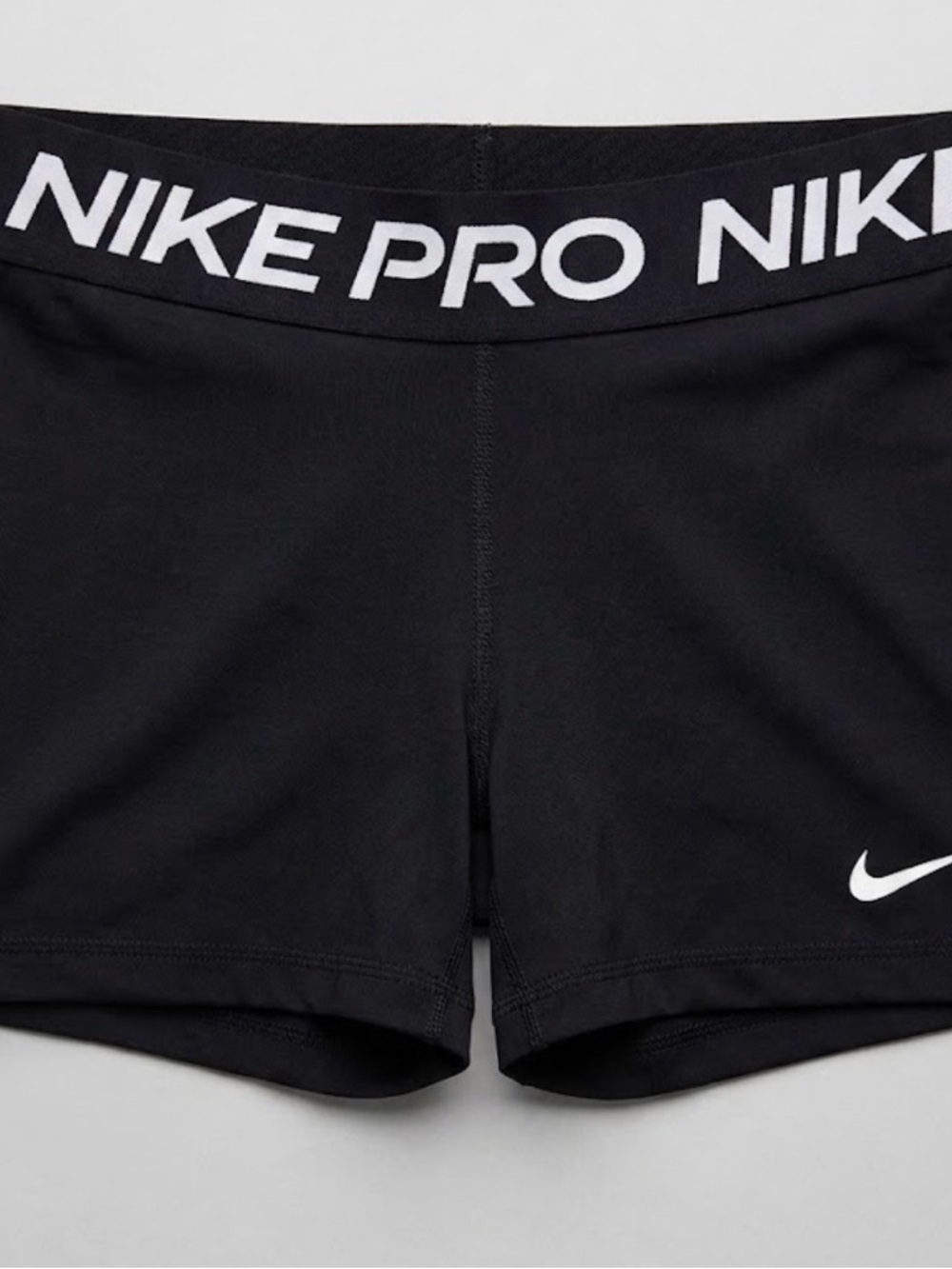 Nike Black Athletic Compression Shorts with White Logo